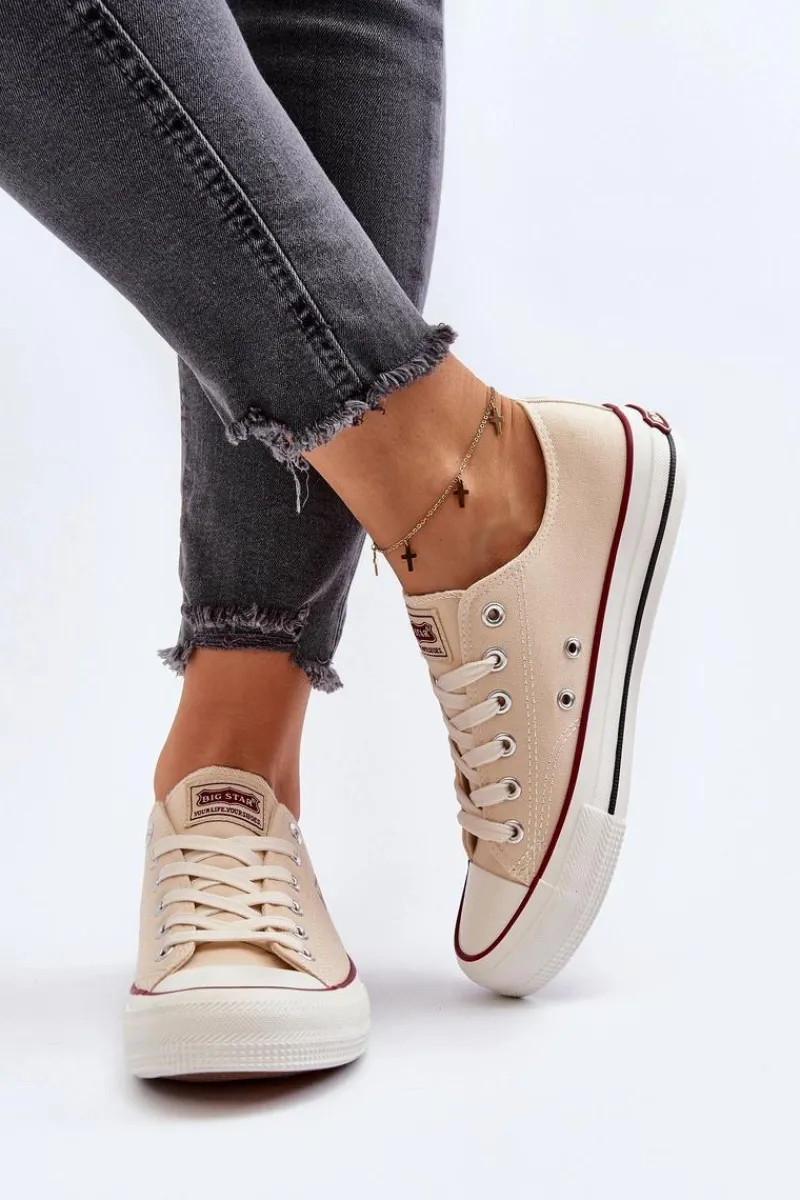Clearance Damskie Trampki Big Star NN274236 Beżowe Damskie Trampki Damskie Big Star|Trampki Damskie Niskie