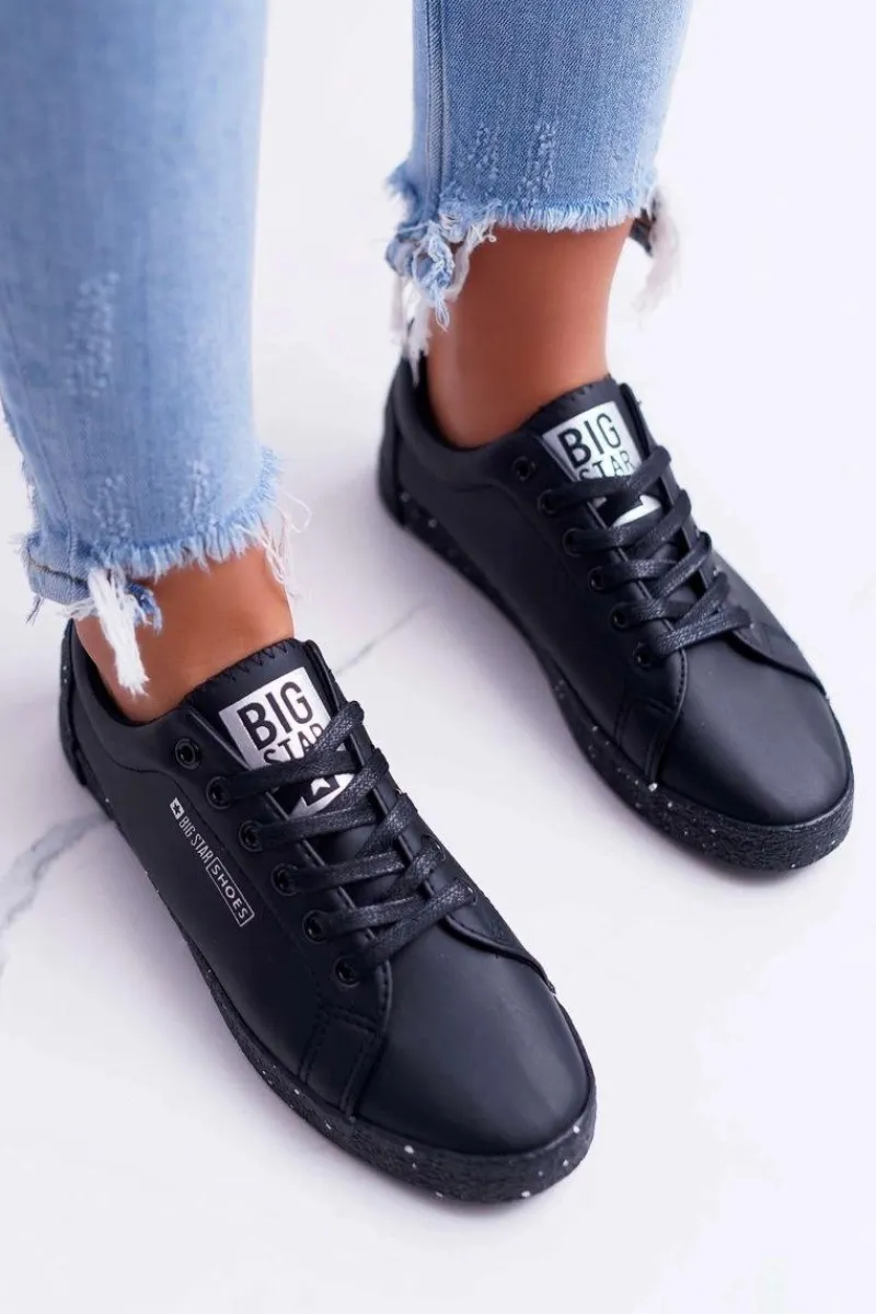 Discount Damskie Trampki Big Star Szara Gwiazda Czarne AA274A008 Damskie Trampki Damskie Big Star|Trampki Damskie Niskie