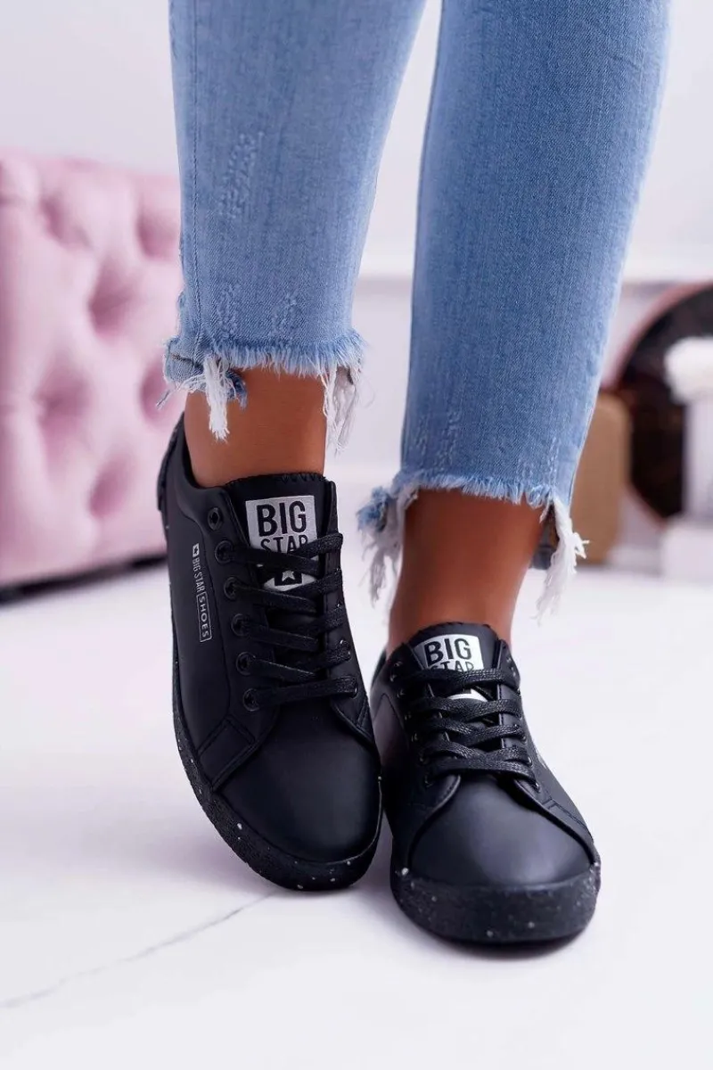 Discount Damskie Trampki Big Star Szara Gwiazda Czarne AA274A008 Damskie Trampki Damskie Big Star|Trampki Damskie Niskie