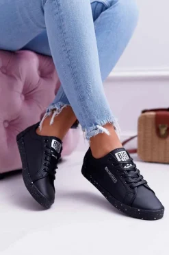 Discount Damskie Trampki Big Star Szara Gwiazda Czarne AA274A008 Damskie Trampki Damskie Big Star|Trampki Damskie Niskie