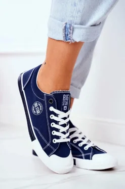 Online Damskie Trampki Big Star Granatowe FF274229 Damskie Trampki Damskie Big Star|Trampki Damskie Niskie