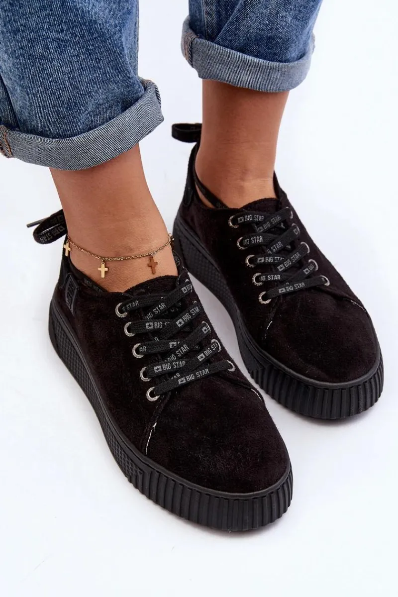 Trampki Damskie Big Star|Trampki Damskie Niskie>Big Star Shoes Damskie Trampki Big Star NN276005 Memory Foam System Czarne