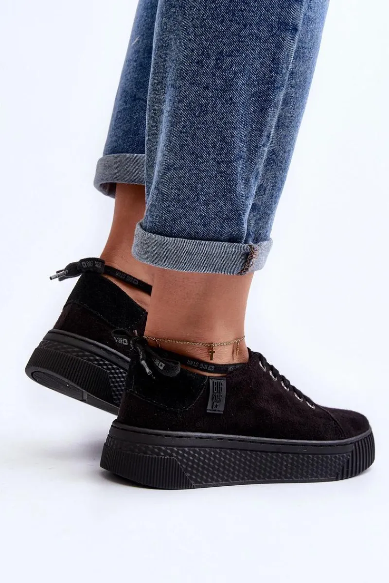 Trampki Damskie Big Star|Trampki Damskie Niskie>Big Star Shoes Damskie Trampki Big Star NN276005 Memory Foam System Czarne