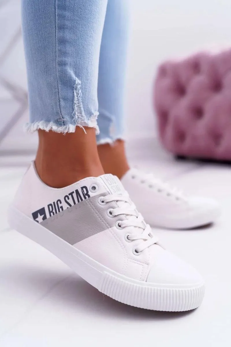 Clearance Big Star Shoes Damskie Trampki Big Star Białe EE274091