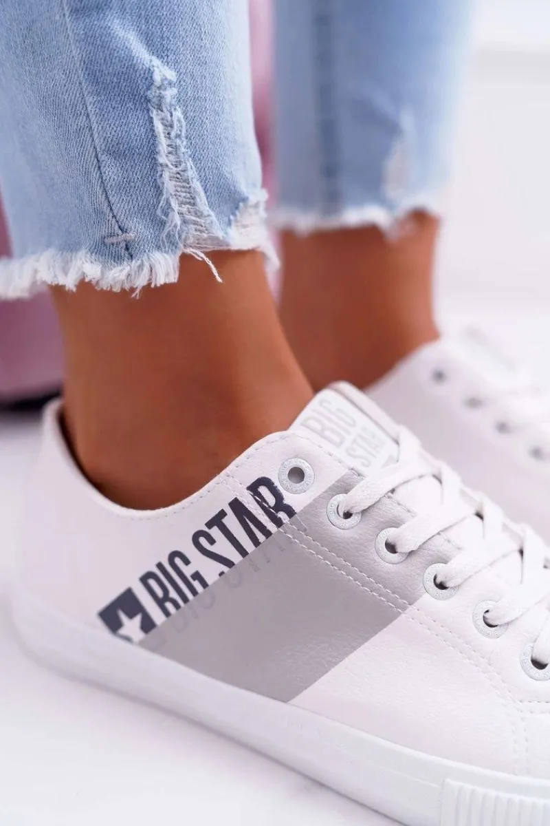 Clearance Big Star Shoes Damskie Trampki Big Star Białe EE274091