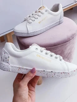 Best Big Star Shoes Damskie Trampki Big Star Czerwona Gwiazda Białe AA274A007