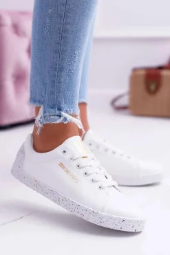 Best Big Star Shoes Damskie Trampki Big Star Czerwona Gwiazda Białe AA274A007