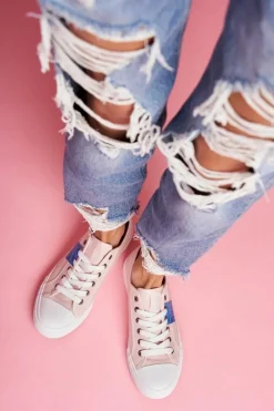 Trampki Damskie Big Star|Trampki Damskie Niskie>Big Star Shoes Damskie Trampki Big Star Ażurowe Różowe FF274033