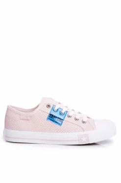 Trampki Damskie Big Star|Trampki Damskie Niskie></noscript>Big Star Shoes Damskie Trampki Big Star Ażurowe Różowe FF274033