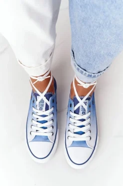 Discount Big Star Shoes Damskie Trampki BIG STAR HH274129 Ombre Granatowe