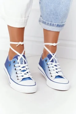 Discount Big Star Shoes Damskie Trampki BIG STAR HH274129 Ombre Granatowe
