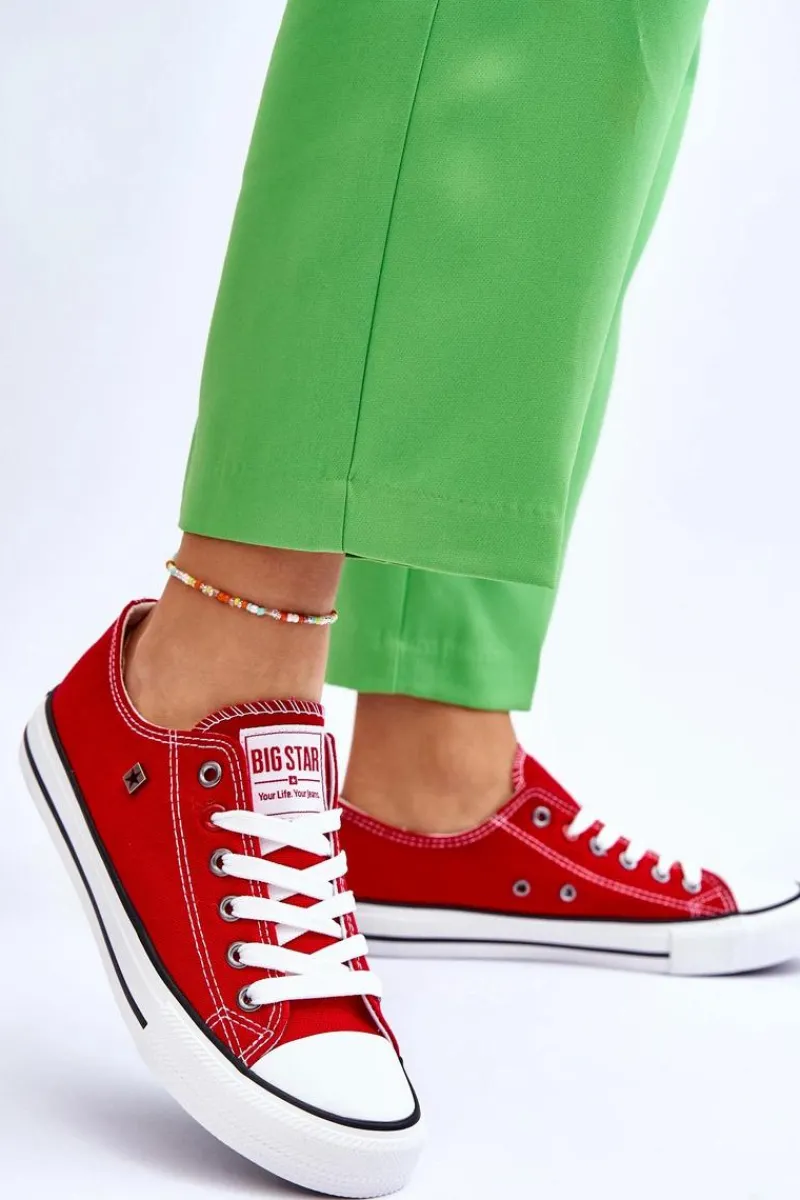 Sale Big Star Shoes Damskie Trampki Big Star T274020 Czerwone