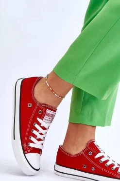 Sale Big Star Shoes Damskie Trampki Big Star T274020 Czerwone