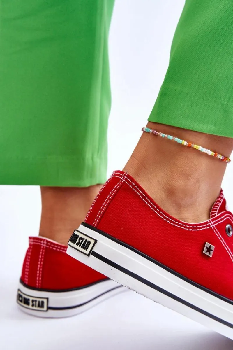 Sale Big Star Shoes Damskie Trampki Big Star T274020 Czerwone