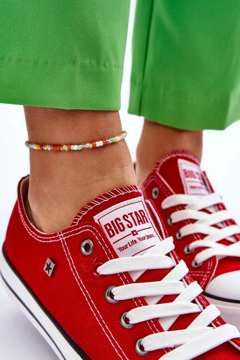 Sale Big Star Shoes Damskie Trampki Big Star T274020 Czerwone