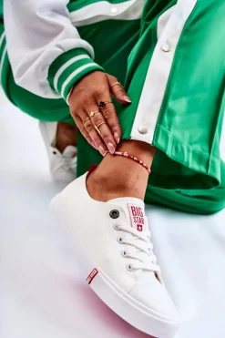 Damskie Trampki Big Star FF274087 Biało-Czerwone Damskie Trampki Damskie Big Star|Trampki Damskie Niskie