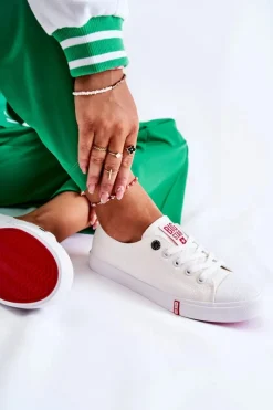 Damskie Trampki Big Star FF274087 Biało-Czerwone Damskie Trampki Damskie Big Star|Trampki Damskie Niskie