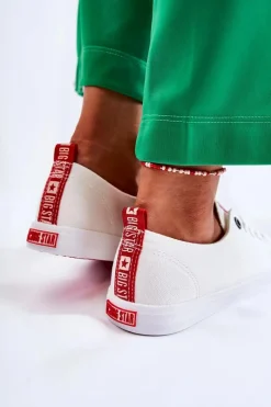 Damskie Trampki Big Star FF274087 Biało-Czerwone Damskie Trampki Damskie Big Star|Trampki Damskie Niskie