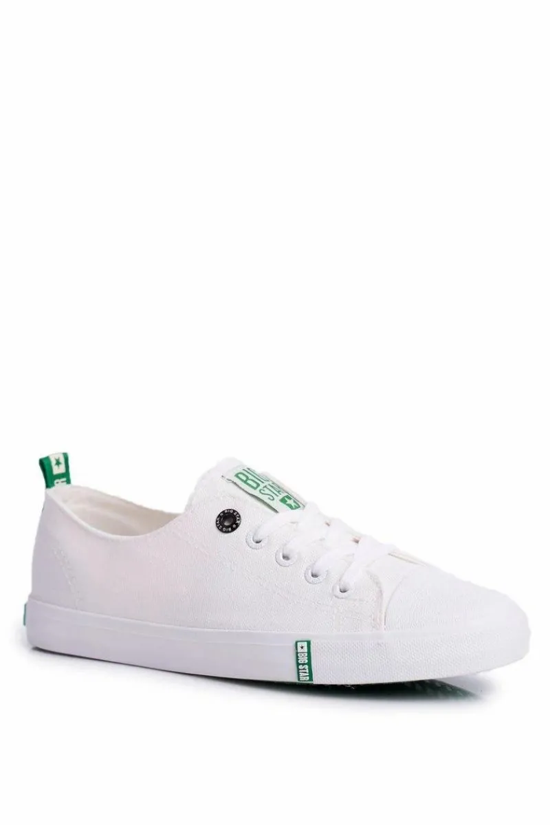 Discount Big Star Shoes Damskie Trampki Big Star FF274088 Biało-Zielone