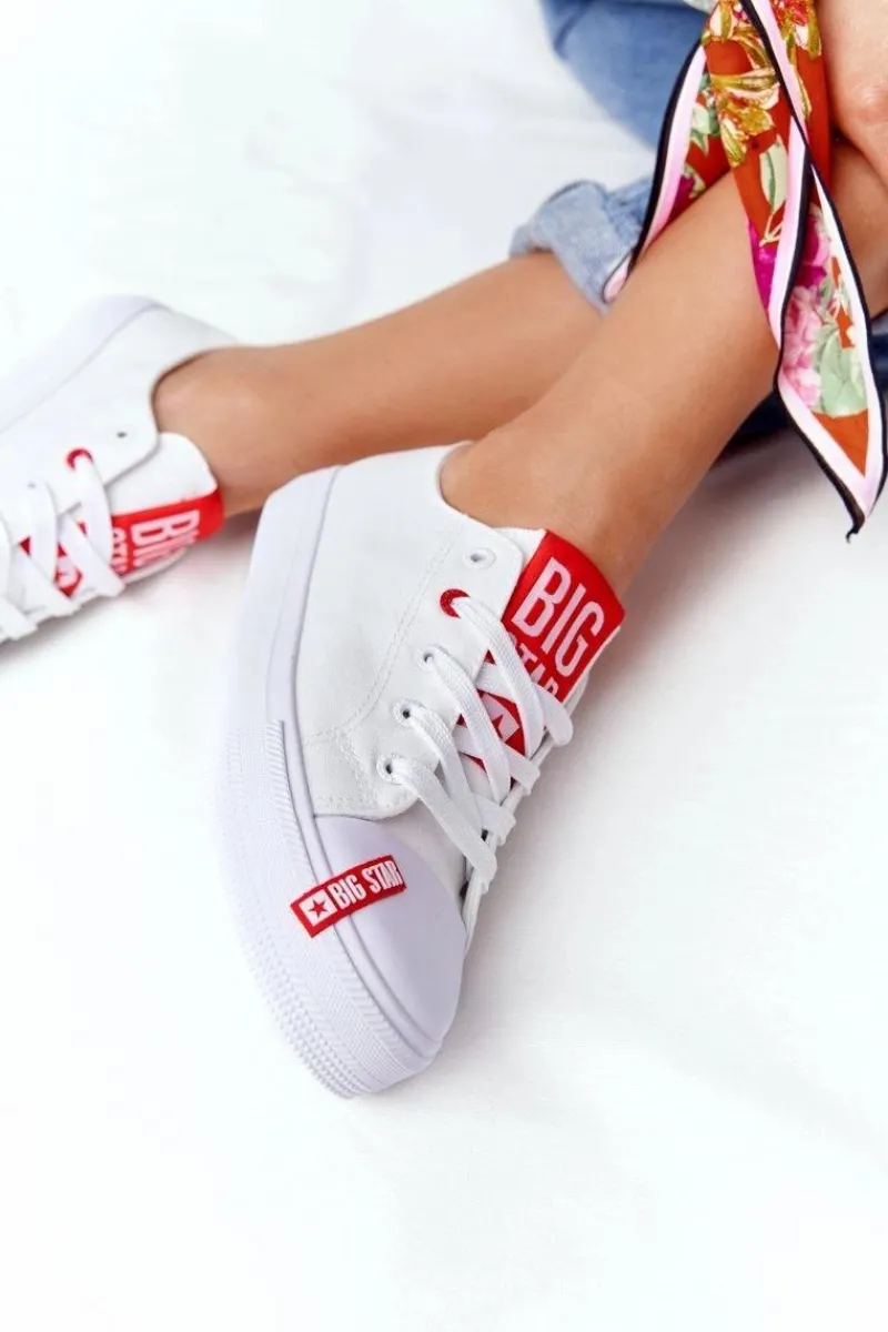 Trampki Damskie Big Star|Big Star>Big Star Shoes Damskie Trampki BIG STAR HH274675 Białe