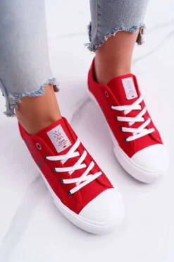 Trampki Damskie Cross Jeans|Trampki Damskie Niskie>Cross Jeans Damskie Trampki Czerwone DD2R4072