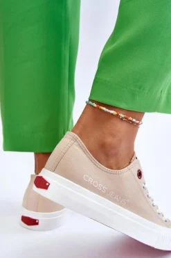 Trampki Damskie Cross Jeans|Trampki Damskie Niskie></noscript>Cross Jeans Damskie Trampki LL2R4070 Beżowe Beżowy