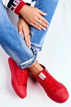 Clearance Cross Jeans Damskie Trampki Czerwone DD2R4032