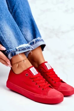 Clearance Cross Jeans Damskie Trampki Czerwone DD2R4032