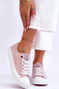 Clearance Damskie Trampki LL2R4068 Nude Damskie Trampki Damskie Cross Jeans|Trampki Damskie Niskie