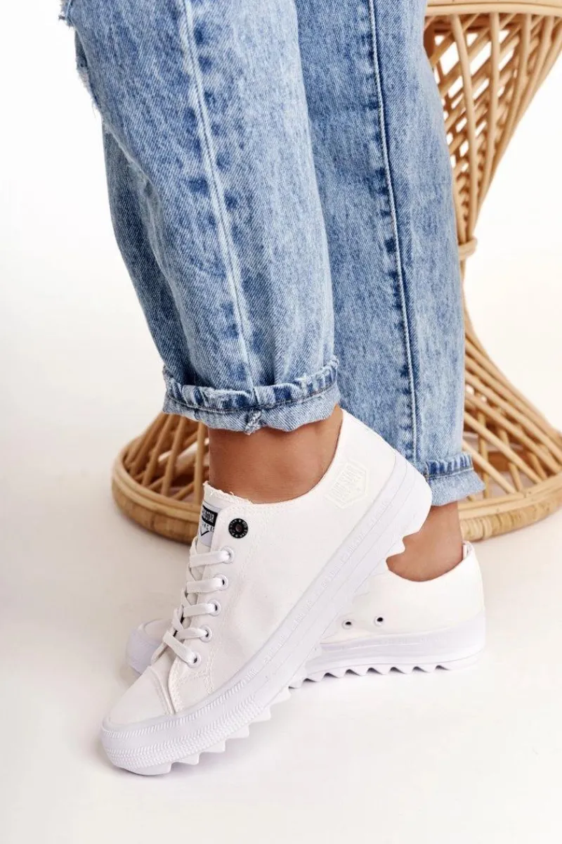 Trampki Damskie Big Star|Trampki Damskie Niskie>Big Star Shoes Damskie Trampki Na Dużej Podeszwie BIG STAR FF274245 Białe