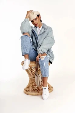 Trampki Damskie Big Star|Trampki Damskie Niskie>Big Star Shoes Damskie Trampki Na Dużej Podeszwie BIG STAR FF274245 Białe