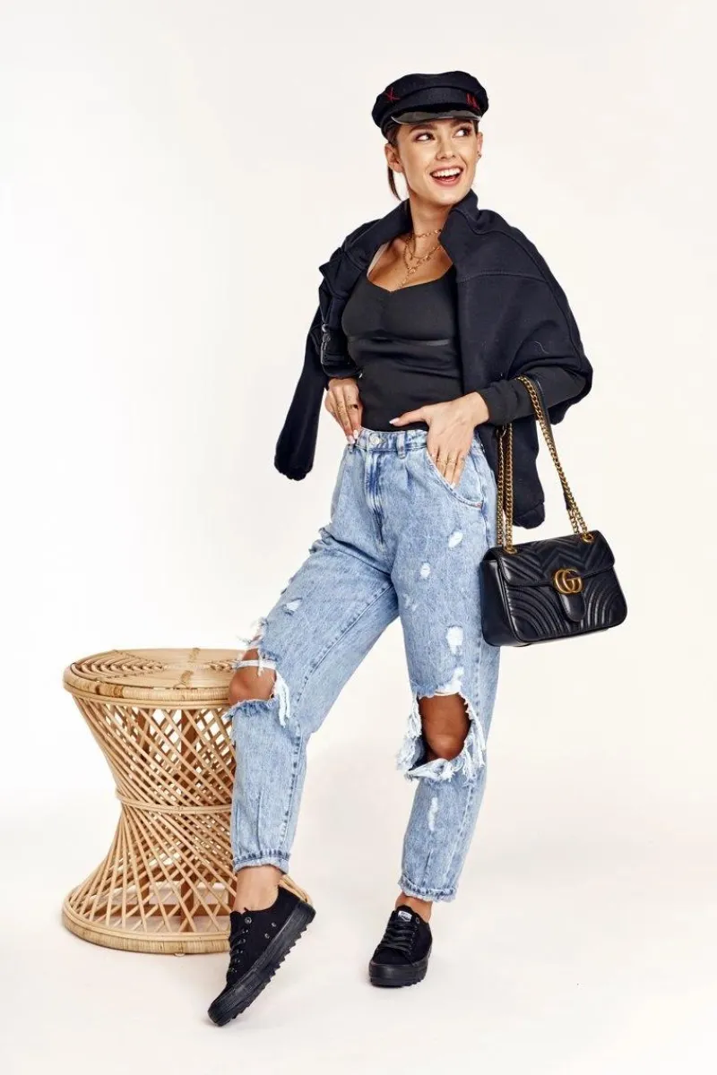 Discount Big Star Shoes Damskie Trampki Na Dużej Podeszwie BIG STAR FF274248 Czarne