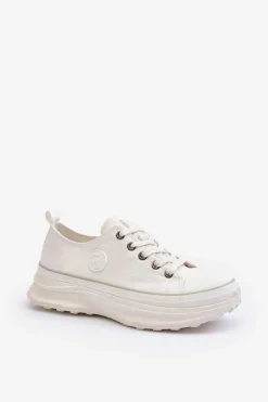 New Big Star Shoes Damskie Trampki Na Masywnej Podeszwie Big Star NN274126 Białe Biały