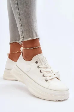 New Big Star Shoes Damskie Trampki Na Masywnej Podeszwie Big Star NN274126 Białe Biały