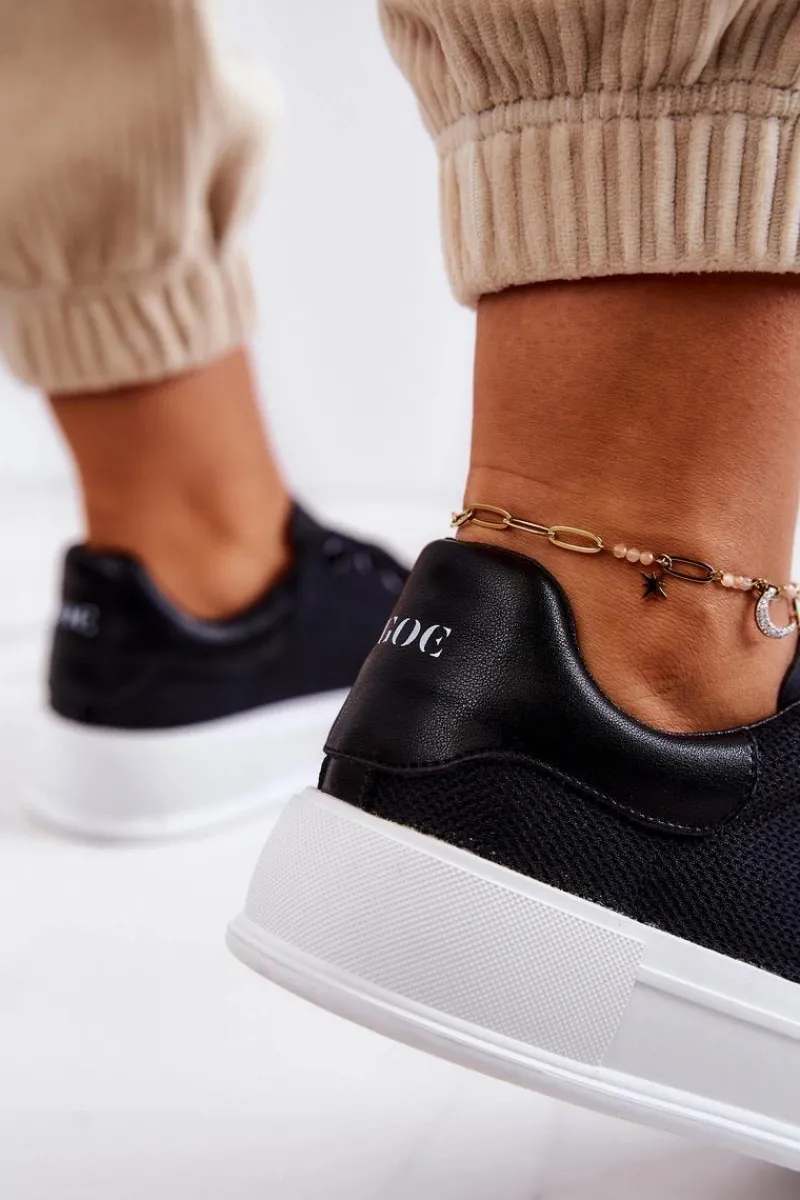 Discount GOE Damskie Trampki Na Platformie JJ2N4073 Czarne