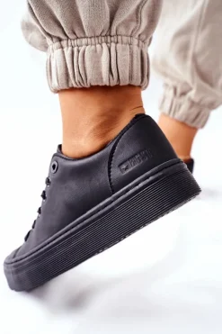 Damskie Trampki Na Platformie BIG STAR II274098 Czarne Damskie Trampki Damskie Big Star|Trampki Damskie Niskie