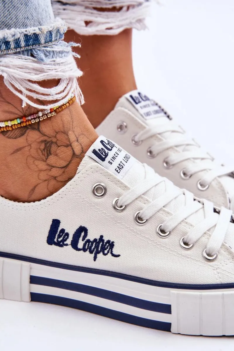 New Damskie Trampki Na Platformie LCW-23-31-1802L Białe Damskie Trampki Damskie Niskie