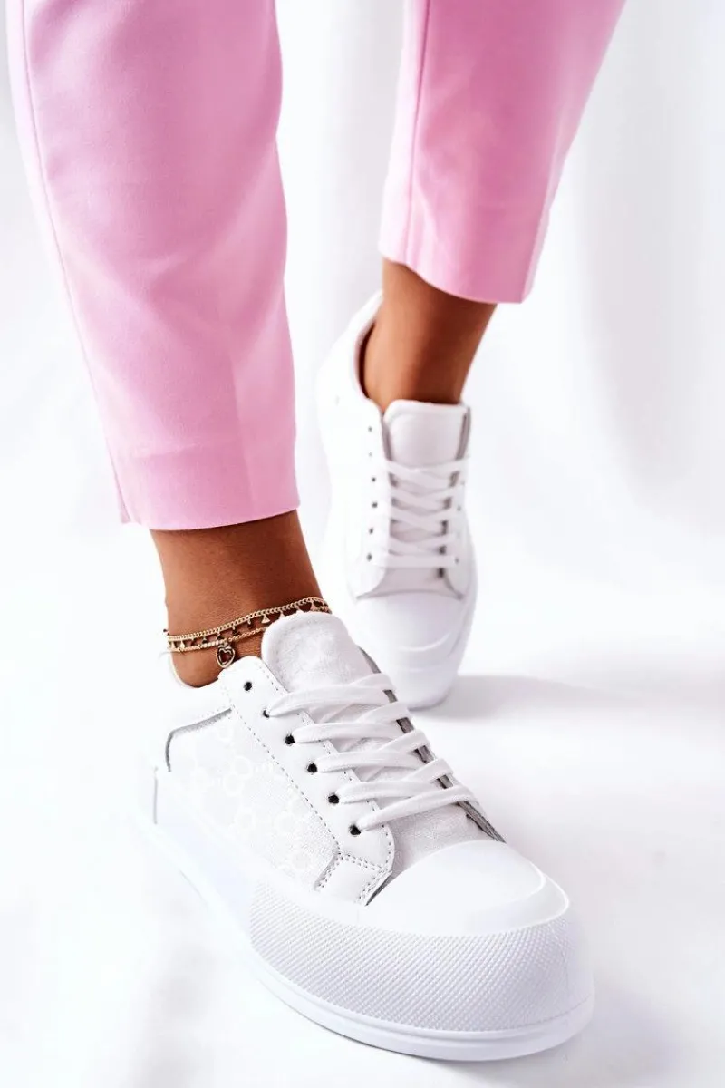 Trampki Damskie Niskie>Boto Damskie Trampki Na Platformie Białe Honey