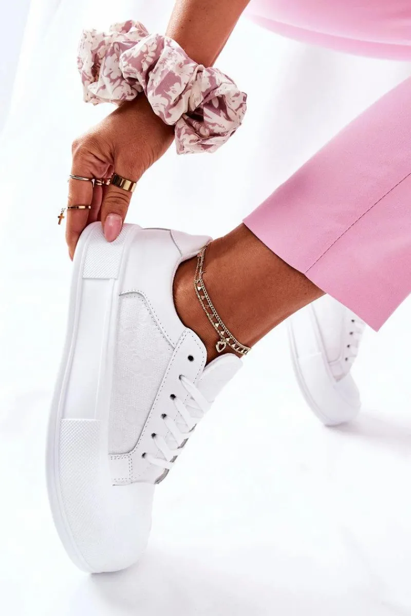 Trampki Damskie Niskie>Boto Damskie Trampki Na Platformie Białe Honey