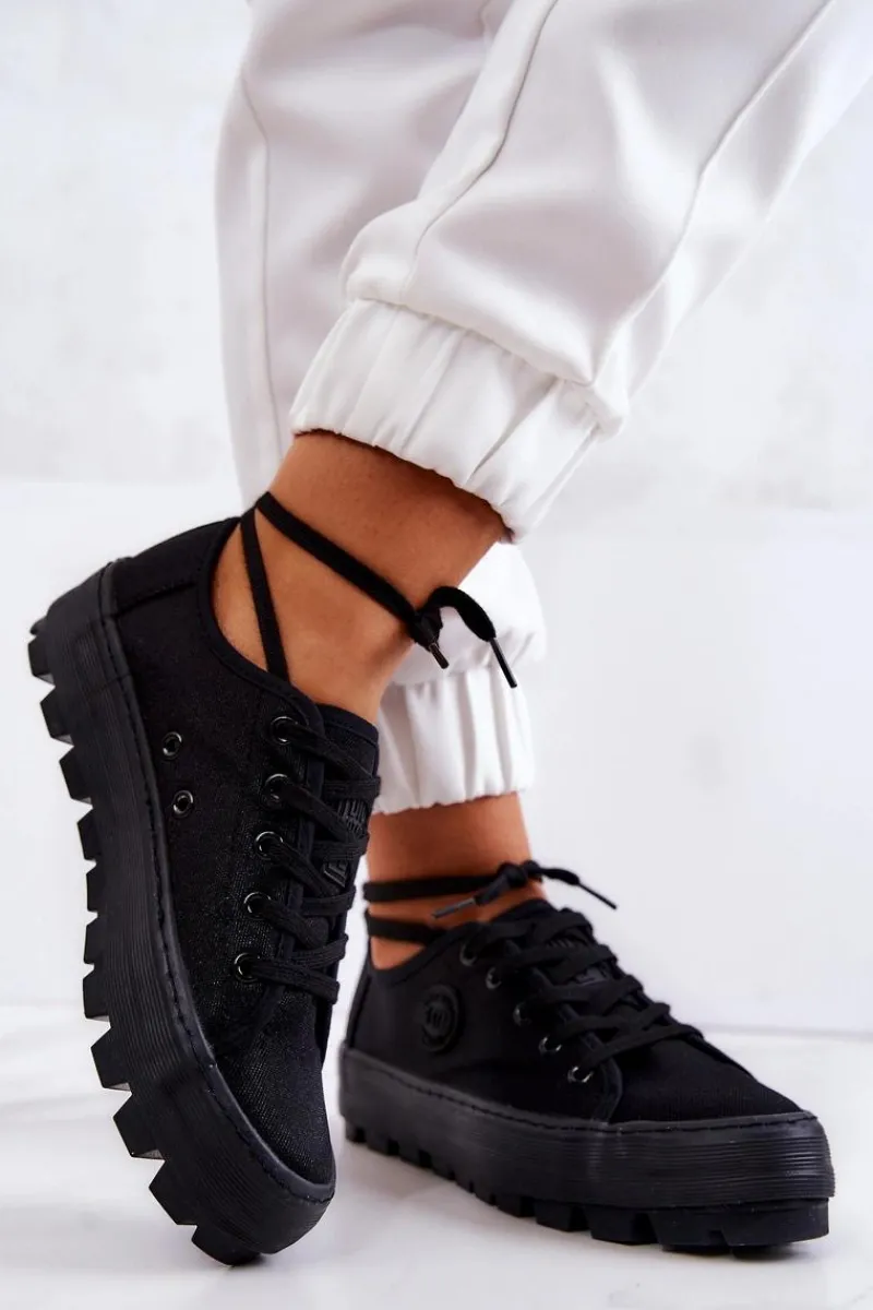 Discount Big Star Shoes Damskie Trampki Na Platformie BIG STAR JJ274489 Czarne