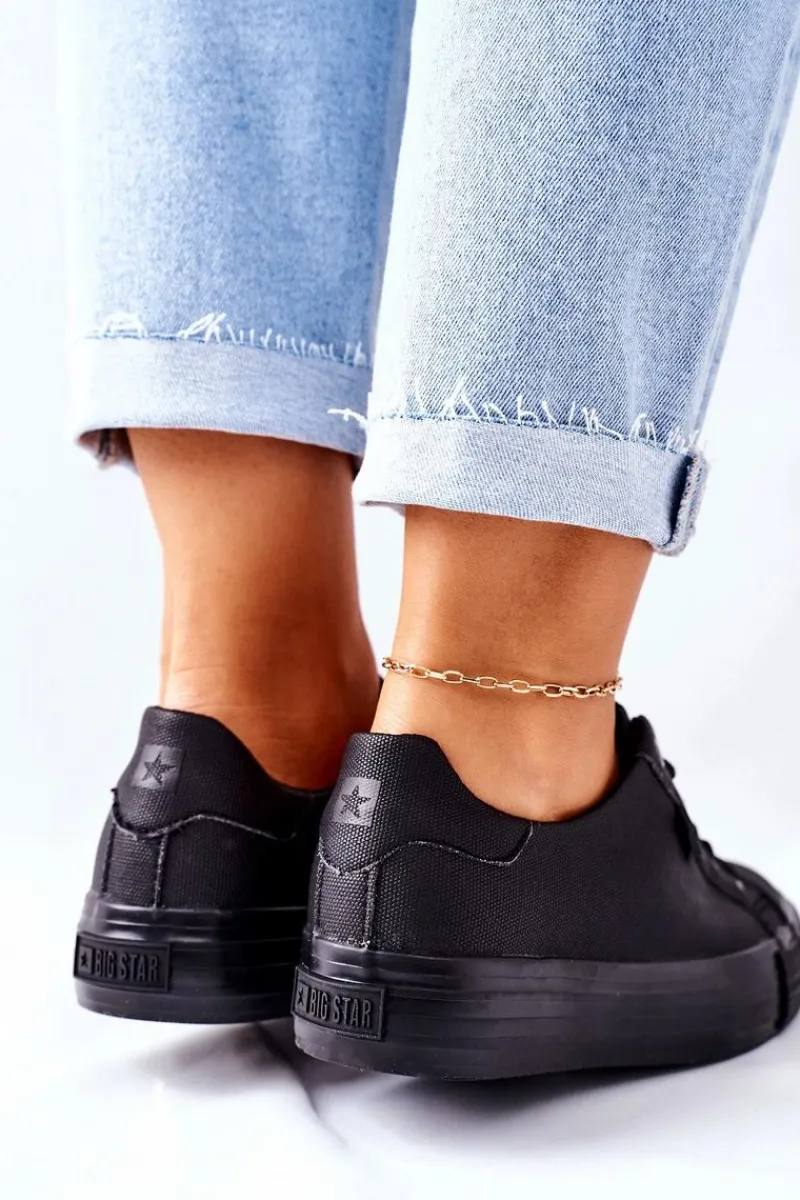 Trampki Damskie Big Star|Trampki Damskie Niskie>Big Star Shoes Damskie Trampki Na Platformie BIG STAR II274345 Czarne Czarny