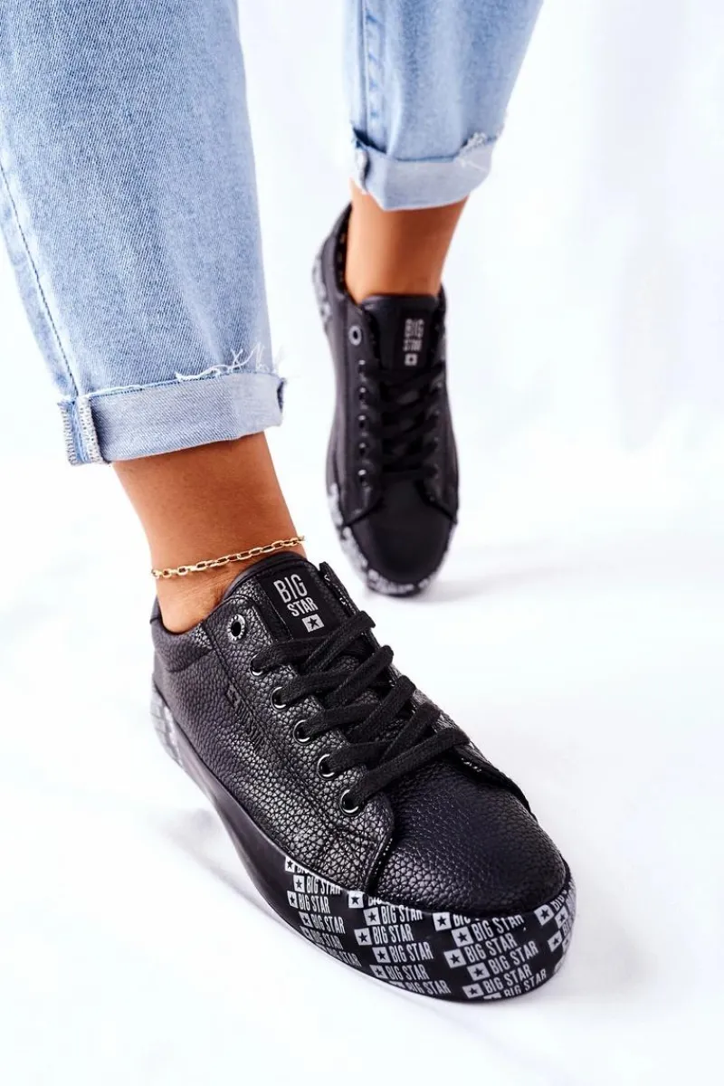 Trampki Damskie Big Star|Trampki Damskie Niskie>Big Star Shoes Damskie Trampki Na Platformie BIG STAR II274183 Czarne
