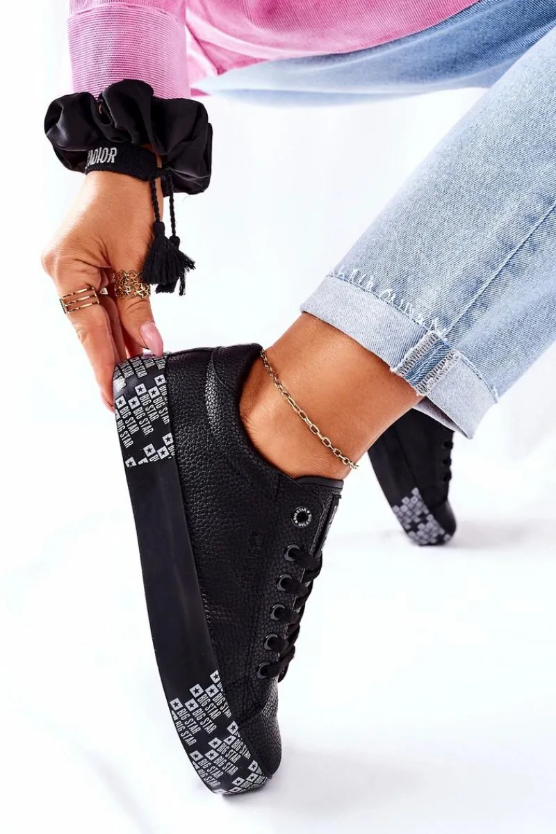 Trampki Damskie Big Star|Trampki Damskie Niskie>Big Star Shoes Damskie Trampki Na Platformie BIG STAR II274183 Czarne