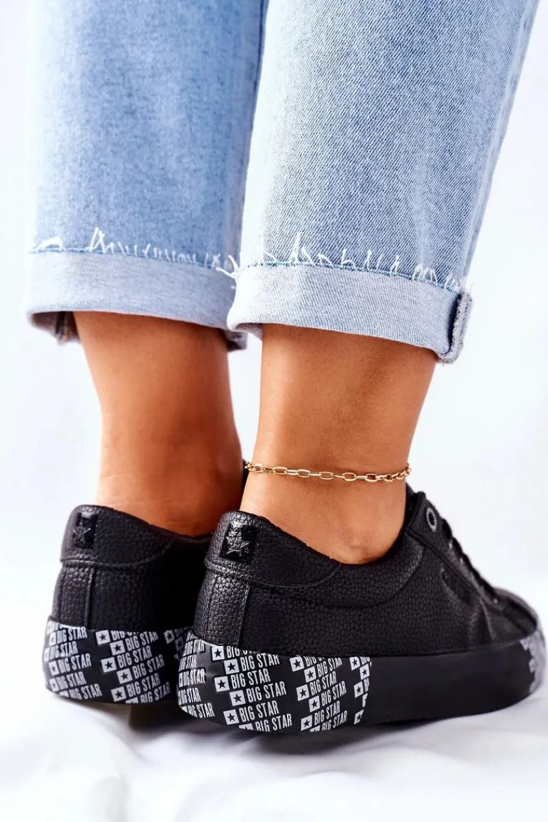Trampki Damskie Big Star|Trampki Damskie Niskie>Big Star Shoes Damskie Trampki Na Platformie BIG STAR II274183 Czarne