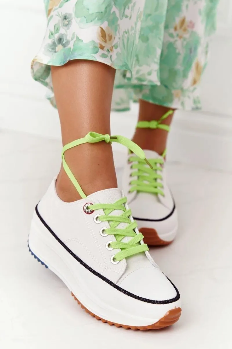 Evento Damskie Trampki Na Platformie Białe Electric Love