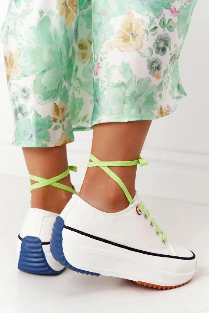 Evento Damskie Trampki Na Platformie Białe Electric Love