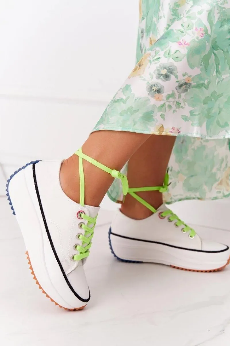 Evento Damskie Trampki Na Platformie Białe Electric Love