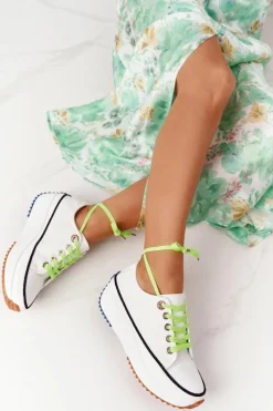 Evento Damskie Trampki Na Platformie Białe Electric Love