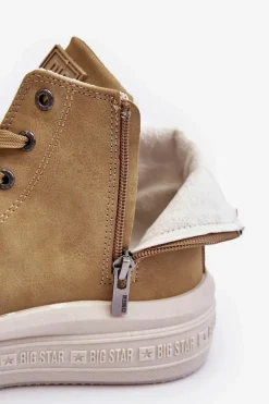 Trampki Damskie Big Star|Trampki Damskie Wysokie></noscript>Big Star Shoes Damskie Trampki Na Suwak Ocieplane Camel Big Star MM274026