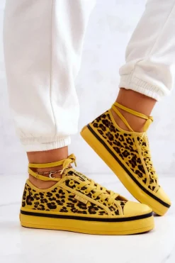 Sale Big Star Shoes Damskie Trampki Pantera BIG STAR JJ274616 Żółte